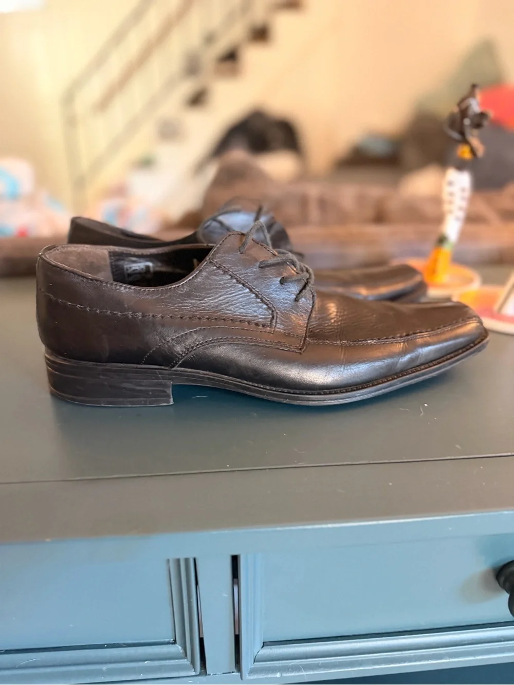 Aldo Men’s Dark Brown Leather Lace-Up Oxfords